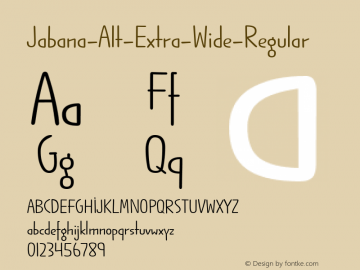 Jabana-Alt-Extra-Wide-Regular ☞ Version 0.000;PS 0.0;hotconv 1.0.72;makeotf.lib2.5.5900;com.myfonts.easy.nils-types.jabana-alt.extra-wide-regular.wfkit2.version.4mvP Font Sample