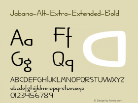 Jabana-Alt-Extra-Extended-Bold ☞ Version 1.000;PS 1.0;hotconv 1.0.72;makeotf.lib2.5.5900;com.myfonts.easy.nils-types.jabana-alt.extra-extended-bold.wfkit2.version.4mvU图片样张