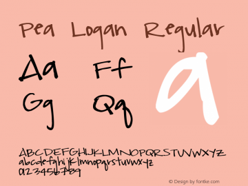 Pea Logan Regular Version 1.00 February 20, 2015, initial release图片样张