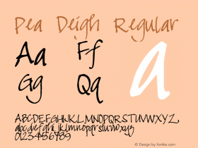 Pea Deigh Regular Version 1.00 February 20, 2015, initial release图片样张