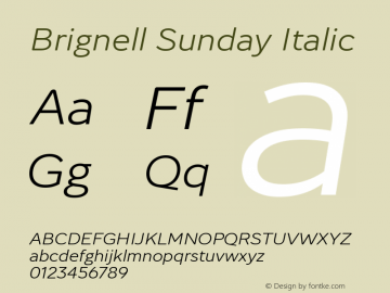Brignell Sunday Italic Version 001.001图片样张