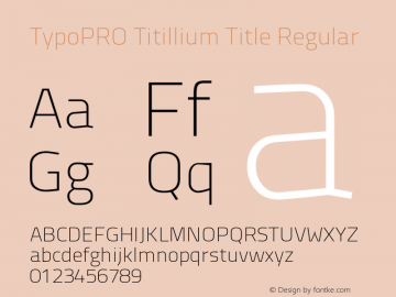 TypoPRO Titillium Title Regular 1.000 Font Sample