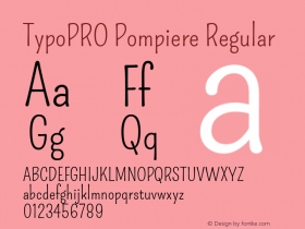 TypoPRO Pompiere Regular Version 1.001 Font Sample