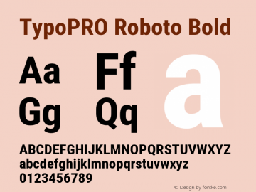 TypoPRO Roboto Bold Version 2.000980; 2014 Font Sample