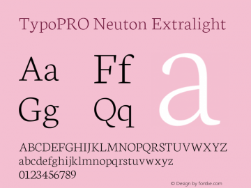 TypoPRO Neuton Extralight Version 1.4图片样张