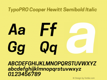 TypoPRO Cooper Hewitt Semibold Italic 1.000图片样张