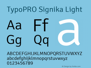 TypoPRO Signika Light Version 1.001图片样张