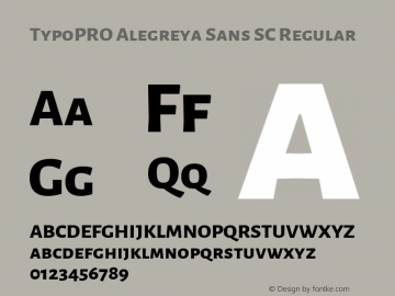 TypoPRO Alegreya Sans SC Regular Version 1.000;PS 001.000;hotconv 1.0.70;makeotf.lib2.5.58329 DEVELOPMENT图片样张