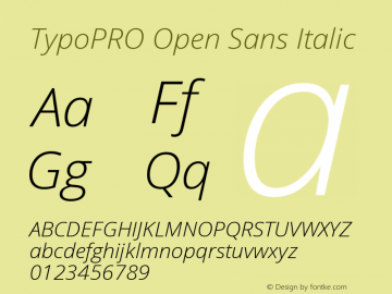 TypoPRO Open Sans Italic Version 1.10图片样张