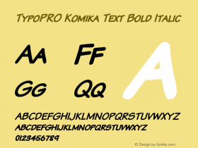 TypoPRO Komika Text Bold Italic 2.0图片样张