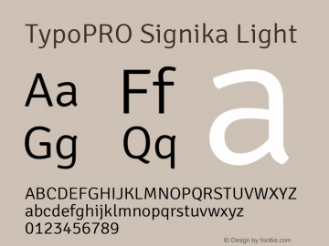 TypoPRO Signika Light Version 1.001图片样张