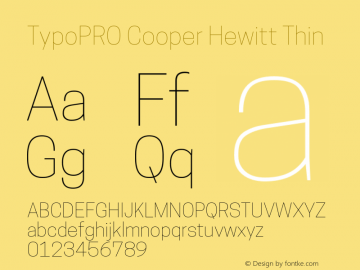 TypoPRO Cooper Hewitt Thin 1.000图片样张