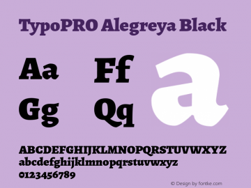 TypoPRO Alegreya Black Version 1.003 Font Sample