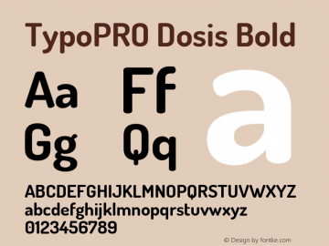 TypoPRO Dosis Bold Version 1.007 Font Sample