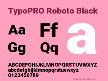 TypoPRO Roboto Black Version 2.000980; 2014 Font Sample