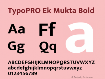 TypoPRO Ek Mukta Bold Version 1.2 Font Sample