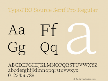 TypoPRO Source Serif Pro Regular Version 1.017;PS (version unavailable);hotconv 1.0.79;makeotf.lib2.5.61930图片样张