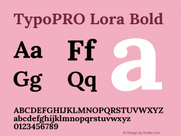TypoPRO Lora Bold Version 1.014图片样张