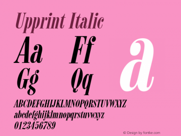 Upprint Italic Altsys Fontographer 4.1 11/2/95图片样张