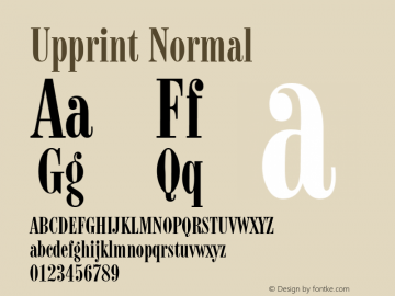 Upprint Normal Altsys Fontographer 4.1 11/2/95 Font Sample