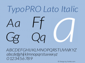 TypoPRO Lato Italic Version 1.105; Western+Polish opensource Font Sample