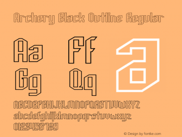 Archery Black Outline Regular 1.0 Font Sample