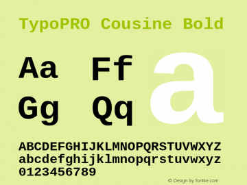 TypoPRO Cousine Bold Version 1.21 Font Sample