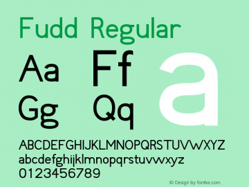 Fudd Regular Version 1.01 Font Sample
