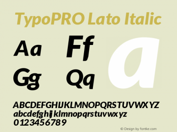 TypoPRO Lato Italic Version 1.105; Western+Polish opensource图片样张