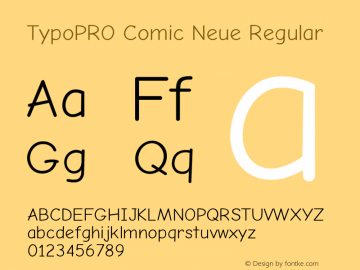 TypoPRO Comic Neue Regular Version 1.000 Font Sample