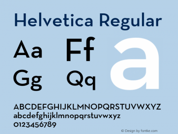 Helvetica Regular Unknown Font Sample