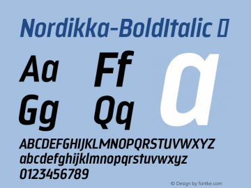 Nordikka-BoldItalic ☞ Version 1.000;com.myfonts.easy.mendoza-vergara.nordikka.bold-italic.wfkit2.version.4mQV Font Sample