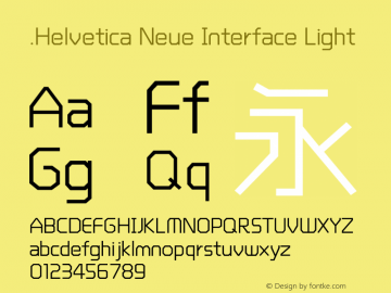 .Helvetica Neue Interface Light 10.0d35e1图片样张