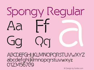 Spongy Regular Version 2.00 Font Sample