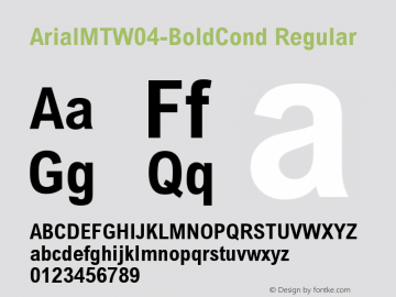 ArialMTW04-BoldCond Regular Version 1.10 Font Sample