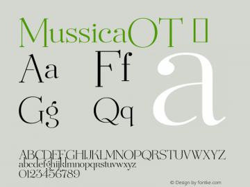 MussicaOT ☞ Version 1.000 2009 initial release;com.myfonts.easy.corradine.mussica.ot.wfkit2.version.3hTv图片样张