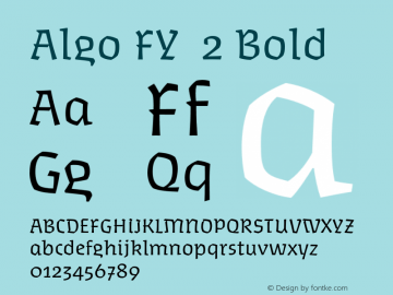 Algo FY  2 Bold Version 1.000;PS 001.001;hotconv 1.0.56 Font Sample