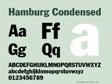 Hamburg Condensed 001.000 Font Sample