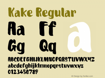 Kake Regular 1.000;com.myfonts.easy.schizotype.kake.regular.wfkit2.version.4oQ8 Font Sample