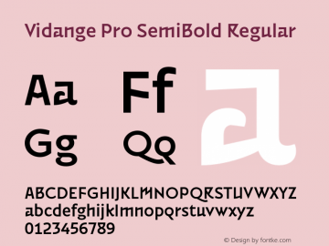 Vidange Pro SemiBold Regular Version 1.100 Font Sample