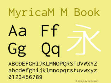 MyricaM M Book Version 2.005.20150223 Font Sample