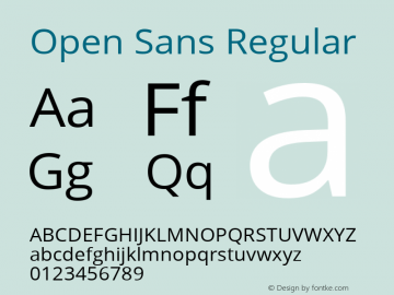 Open Sans Regular Version 1.10图片样张