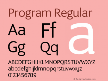 Program Regular Version 1.0 Font Sample