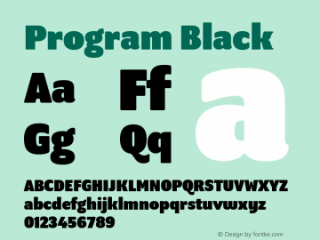 Program Black Version 1.0 Font Sample