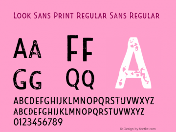 Look Sans Print Regular Sans Regular 1.000 Font Sample