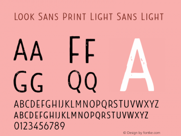 Look Sans Print Light Sans Light 1.000 Font Sample