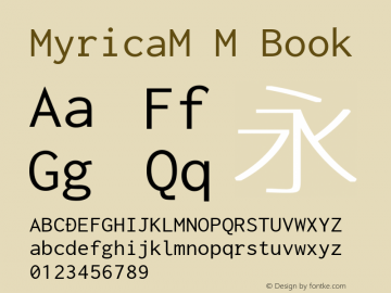 MyricaM M Book Version 2.006.20150301 Font Sample