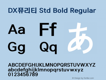 DX퓨리티 Std Bold Regular Version 1.0图片样张