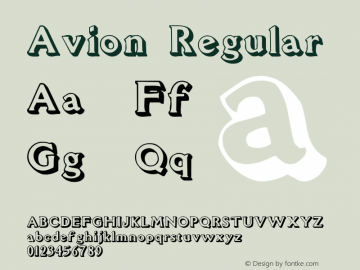 Avion Regular Altsys Metamorphosis:4/30/93 Font Sample