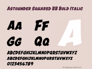 Astounder Squared BB Bold Italic Version 1.000图片样张